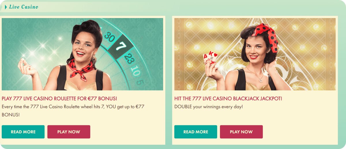 777 live casino bonus