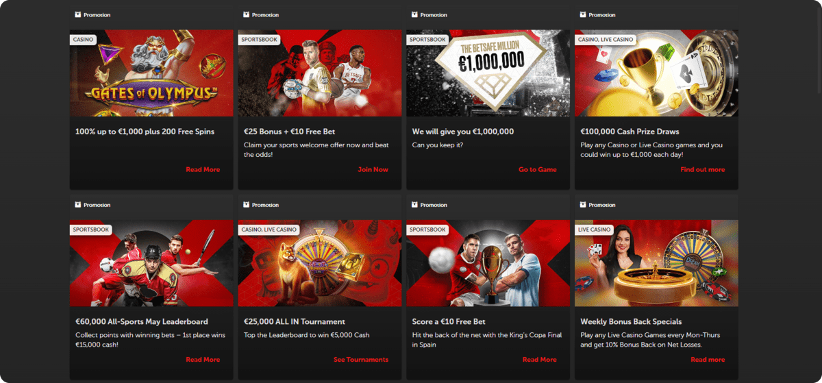 Betsafe Bonuses and Promotions
