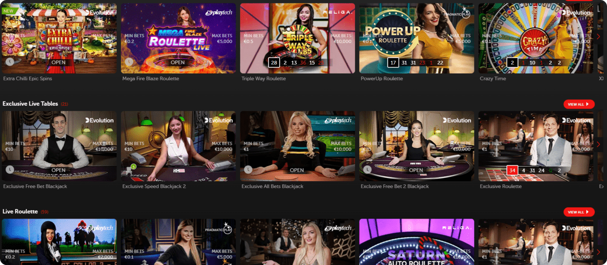 Betsafe Live Casino Games