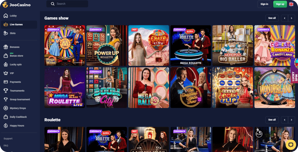 Joo Casino Live Casino