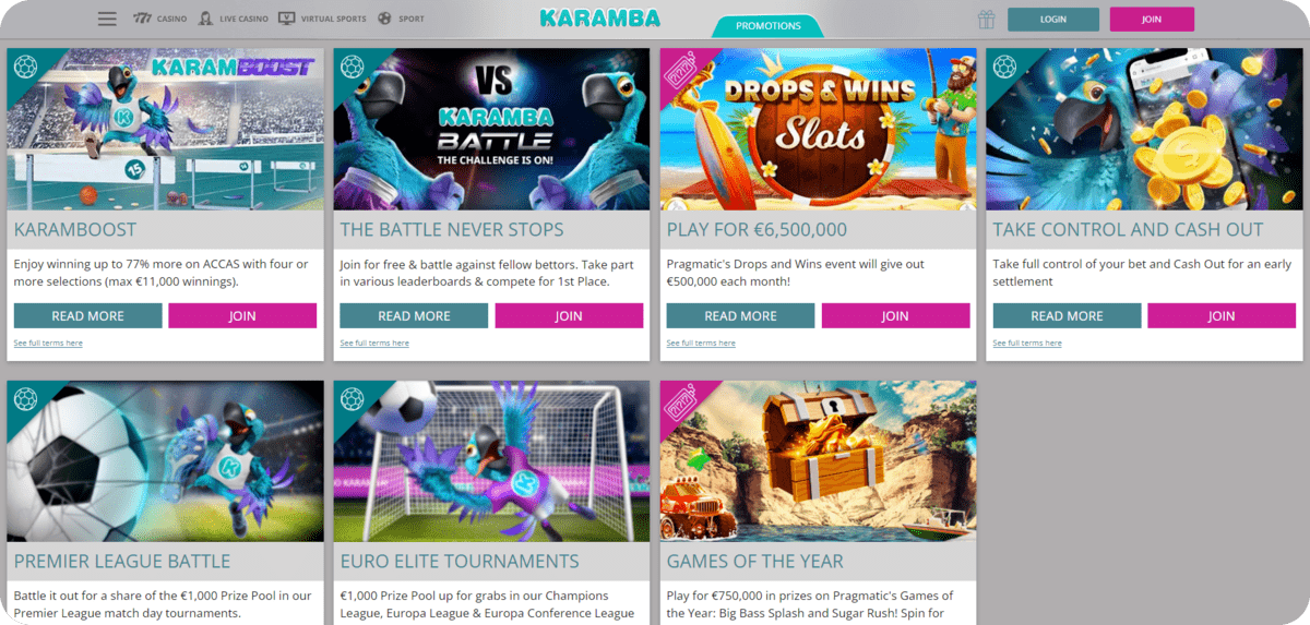 Karamba casino bonuses