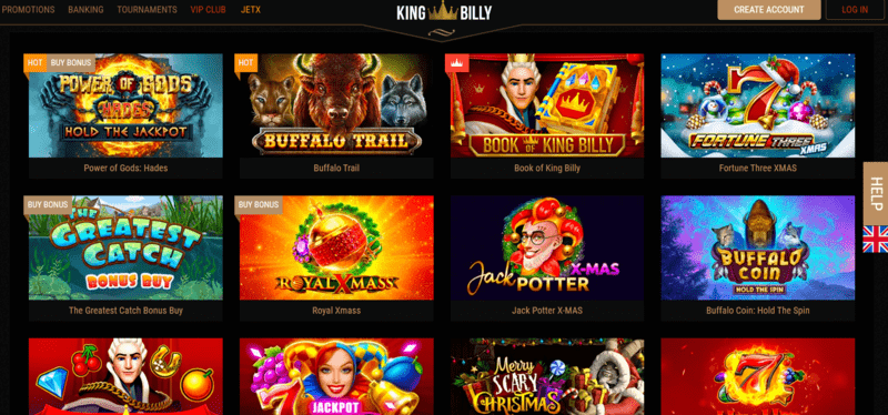 King billy casino games
