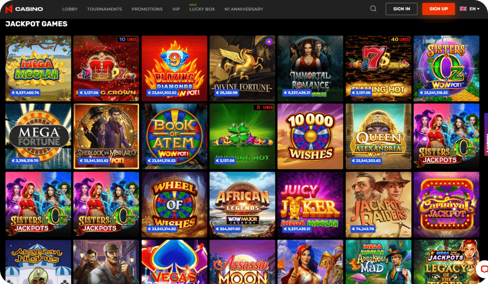 N1 Casino JAckpot GAmes