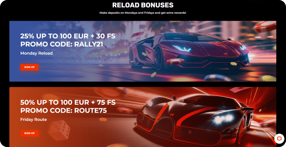 N1 Casino Reload bonuses