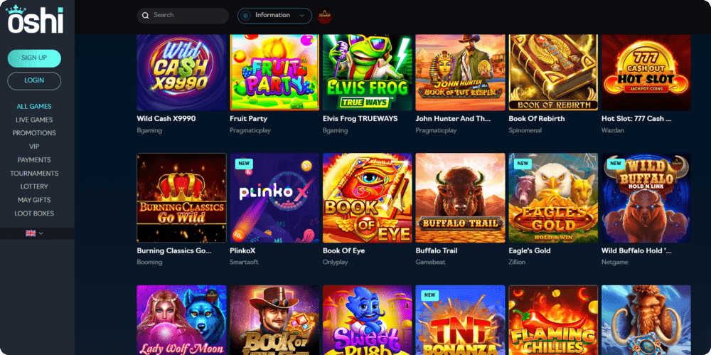 Oshi Casino Games