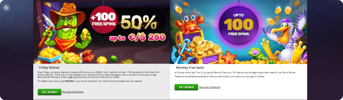 Playamo Casino bonus code