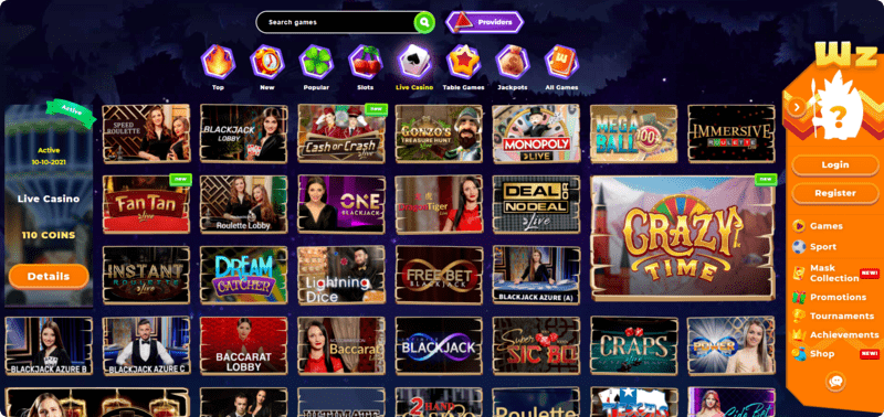 Wazamba Ireland Live Casino