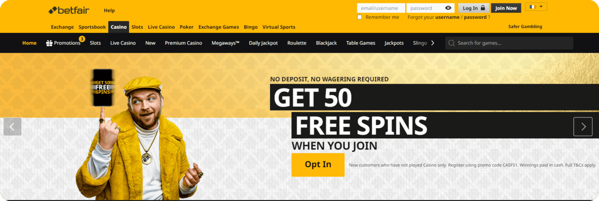 betfair casino bonus free spins