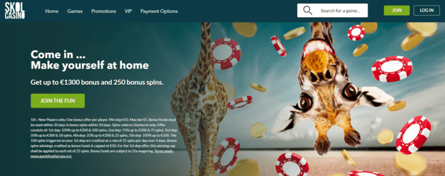 Skol casino welcome bonus free spins