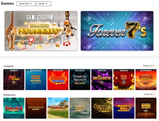 skol online casino games